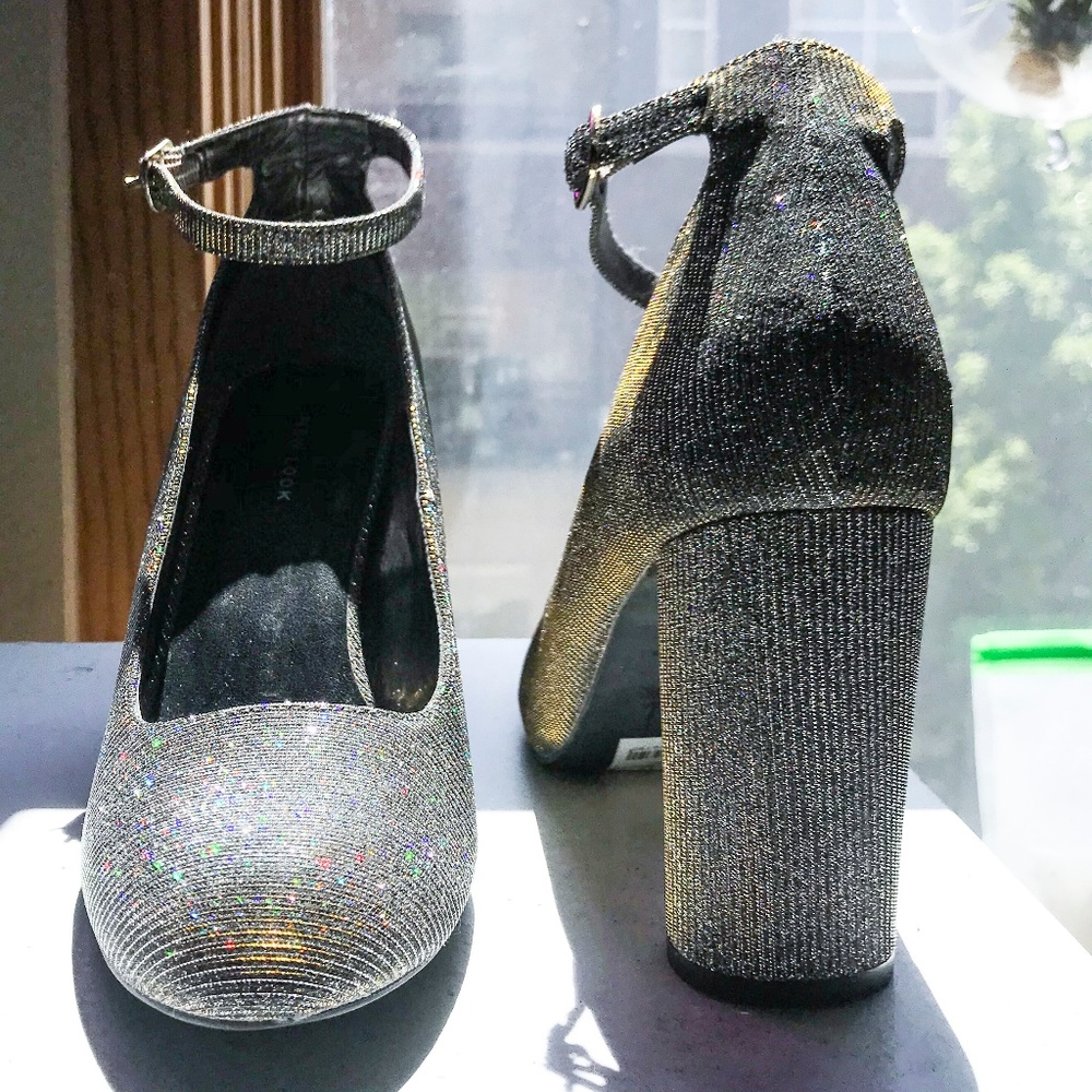 Sparkly Silver Heels